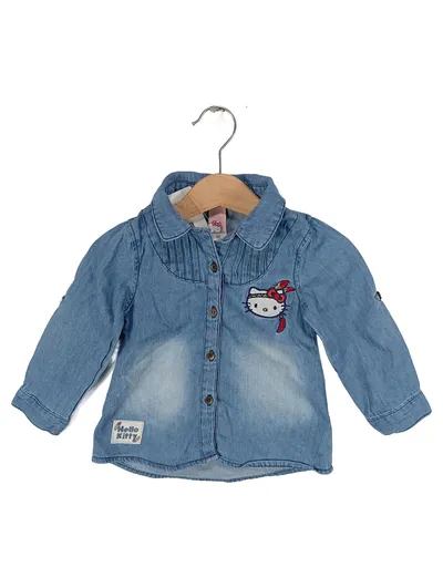 Hello Kitty Jeansbluse Kinder Mädchen Blau Gr. 80 Casual