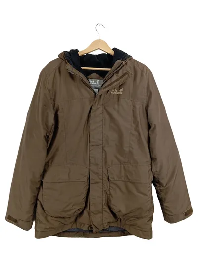 Jack Wolfskin Herren Outdoorjacke Winterjacke Gr. 50/L Braun Kapuze