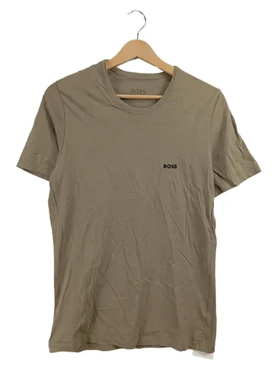 BOSS Herren T-Shirt Basic Beige Gr. 48, M Kurzarm Logo-Print