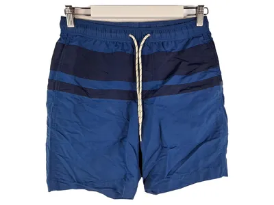 UNIQLO Badeshorts Herren Gr. 29, S Blau Gestreift Badehose Schwimmshorts