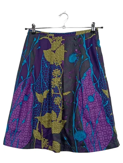 Comma A-Linienrock Damen Gr. 34 XS Mehrfarbig Retro Muster Midi