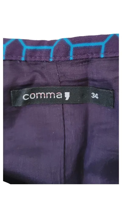 Comma A-Linienrock Damen Gr. 34 XS Mehrfarbig Retro Muster Midi