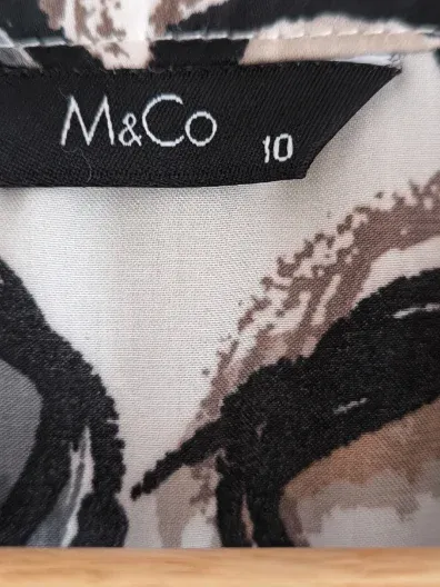 M&Co Damen Bluse Mehrfarbig Kreismuster Casual Gr. 38
