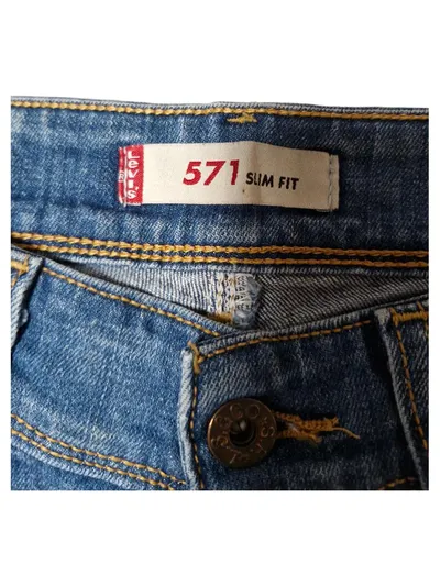 Levi's 571 Slim Fit Damen Jeans Blau Gr. W28 L34 Casual Baumwolle