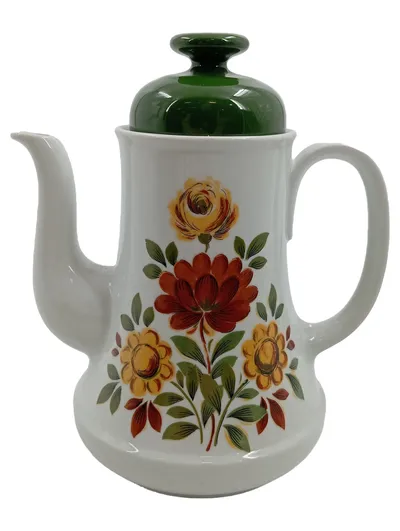 Bareuther Waldsassen Kaffeekanne Porzellan Blumenmuster Vintage Bayern 1, 5L