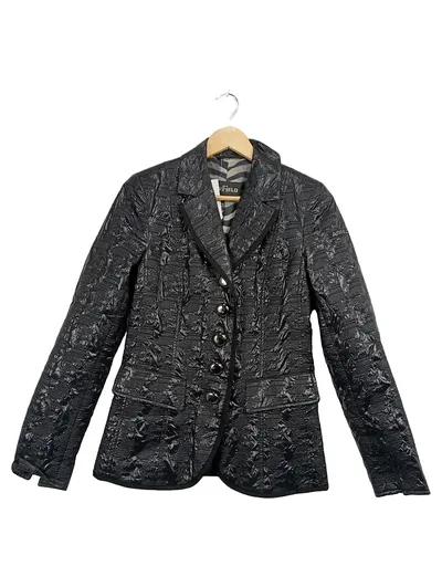 Airfield Damen Blazer Gr. 38 Schwarz Steppoptik Zebra Futter Elegant