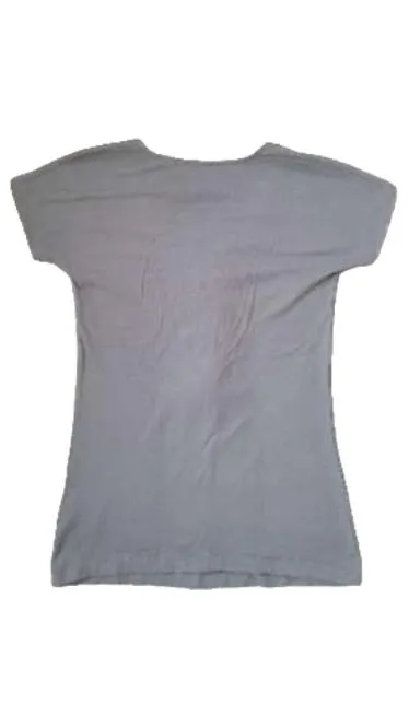 RIANI Damen Shirt Rüschen-Detail Grau Gr. 38 M Kurzarm Top