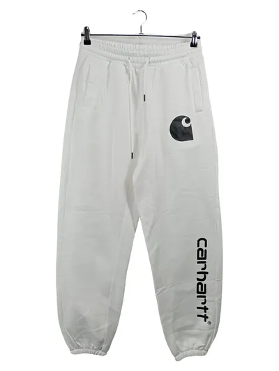 Carhartt Herren Jogginghose Sweatpants Weiß Logo-Print Gr. 54 XXL