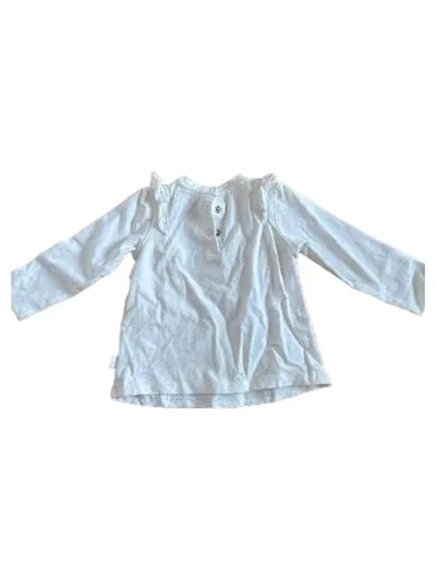 Chicco Mädchen Langarmshirt Gr. 68 Weiß mit Rüschen Baumwolle