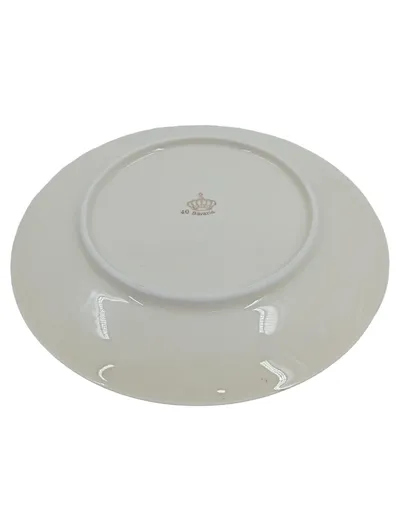 Bavaria Unterteller Porzellan Blau Goldrand Blattmuster 19cm Klassisch