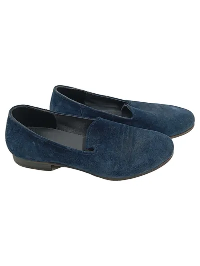 Pantanetti Damen Slipper Wildleder Blau Gr. 39 Klassisch