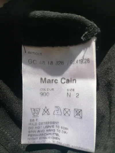Marc Cain Langarmshirt Damen Gr. 34 XS Schwarz Wild Print Baumwolle