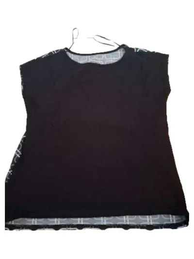 Zabaione Damen Top Shirt Gr. M Schwarz Geometrisch Muster Business