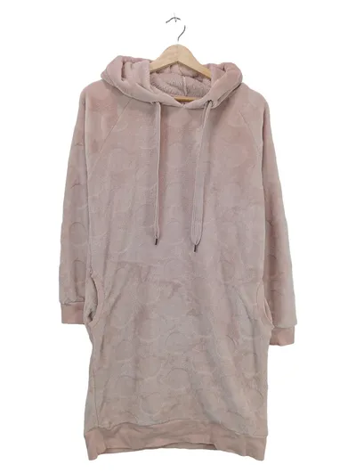 Hunkemöller Damen Hoodie Kleid Rosa Gr. M Fleece Kapuze Oversized