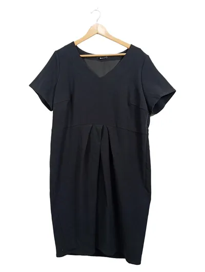Manon Baptiste Businesskleid Damen Gr. 48 Schwarz V-Ausschnitt Kurzarm