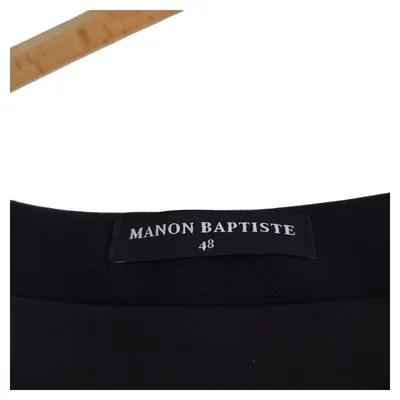 Manon Baptiste Businesskleid Damen Gr. 48 Schwarz V-Ausschnitt Kurzarm
