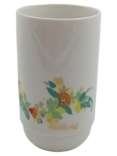 Rosenthal Studio-Linie Becher Porzellan Blumenmuster Weiß Germany