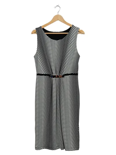 Anna Field Damen Businesskleid Gr. 40 Schwarz-Weiß Muster Ärmellos