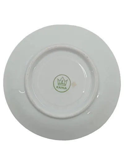 Kahla Unterteller Keramik Weiß Blumenmuster Goldrand 11 cm Klassisch