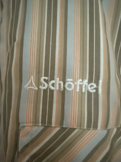 Schöffel Herren Kurzarmhemd gestreift Outdoor Gr. M Beige