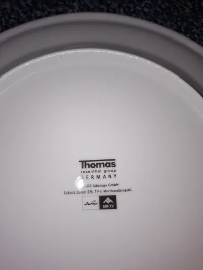 Thomas Sammelteller Tabaluga Drache Hase Porzellan Weiß 22 cm