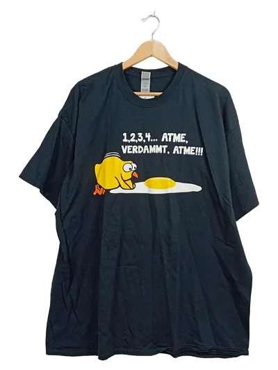 Gildan Damen T-Shirt Schwarz Gr. 44 XXL Spruch Atme Verdammt Atme Casual