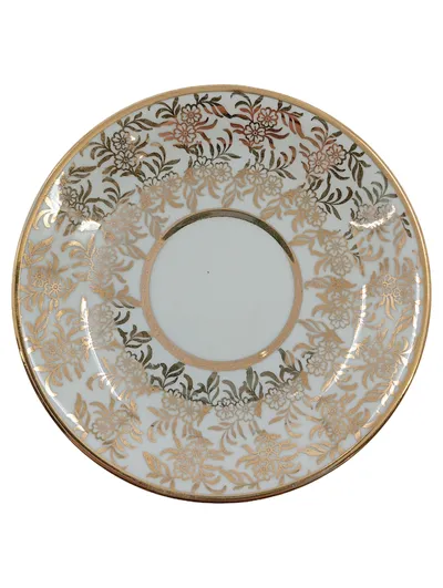 Kahla Unterteller Keramik 11 cm Gold Blumenmuster Klassisch