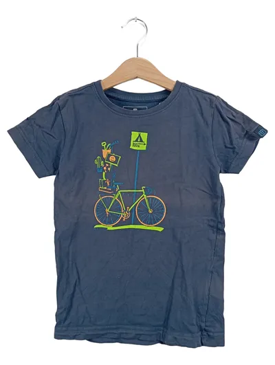Elkline Kinder T-Shirt Fahrrad Motiv Blau Gr. 116 Casual