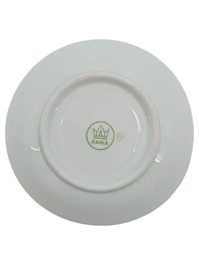 Kahla Unterteller Keramik Weiß Blumenmuster Goldrand 11 cm Klassisch