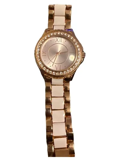 Bijou Brigitte Damen Armbanduhr Gold Strasssteine Glamourös 19 cm