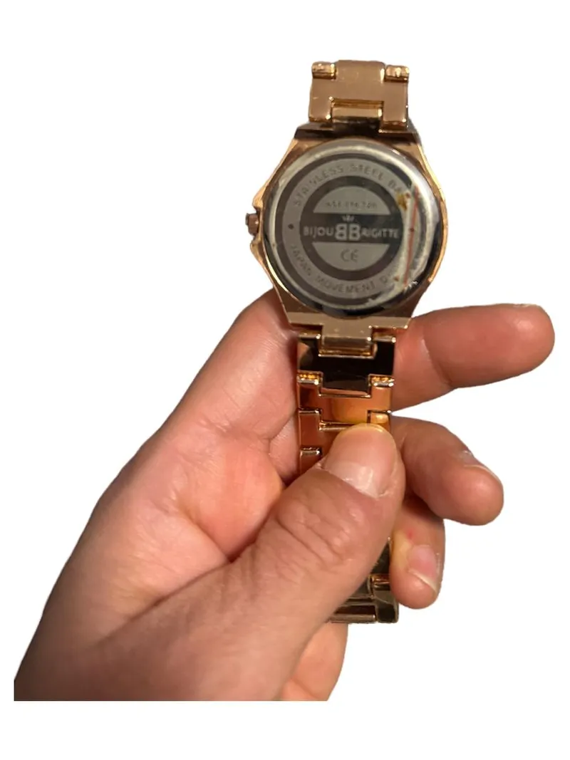 Bijou Brigitte Damen Armbanduhr Gold Strasssteine Glamourös 19 cm 3
