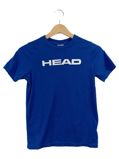 HEAD Kinder T-Shirt Blau Gr. 140 Kurzarm Sport Logo-Print