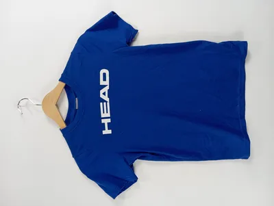 HEAD Kinder T-Shirt Blau Gr. 140 Kurzarm Sport Logo-Print