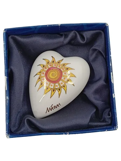 Goebel Dekofigur Herz mit Sonnendekor Porzellan Weiß 6 cm