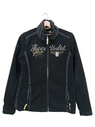 SOCCX Unltd. Fleecejacke Damen Gr. M Schwarz Outdoor Stickerei
