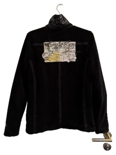SOCCX Unltd. Fleecejacke Damen Gr. M Schwarz Outdoor Stickerei