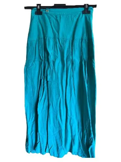 French Connection Faltenrock Damen Türkis Gr. S Viskose Bohemian Midirock