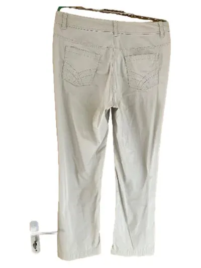 Bexleys Woman Stoffhose Damen Gr. 40 Beige Baumwolle Casual