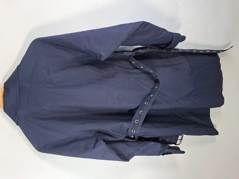 Michael Kors Damen Trenchcoat Mantel Blau mit Gürtel Gr. 34 XS 3