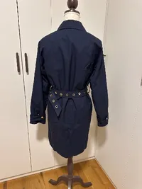 Michael Kors Damen Trenchcoat Mantel Blau mit Gürtel Gr. 34 XS 5