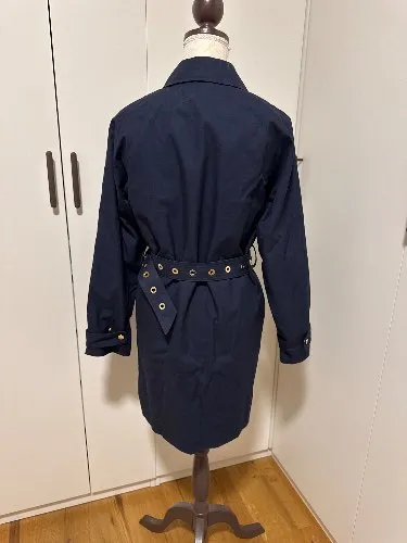 Michael Kors Damen Trenchcoat Mantel Blau mit Gürtel Gr. 34 XS 5