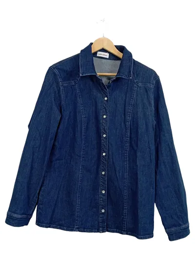 Judith Williams Damen Jeansjacke Blau Gr. 42 XL Denim Casual Knopfleiste