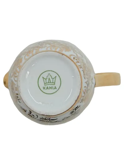 Kahla Milchkännchen Keramik Weiß Gold Florales Muster Klassisch 9 cm