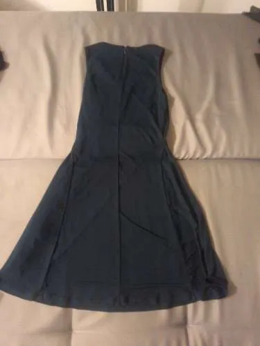 MANGO Suit Damen Kleid Gr. M Blau Elegant Ärmellos V-Ausschnitt Festlich
