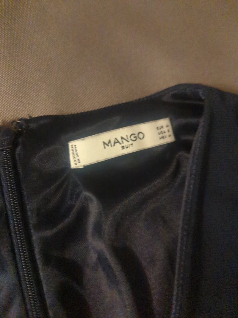 MANGO Suit Damen Kleid Gr. M Blau Elegant Ärmellos V-Ausschnitt Festlich 3
