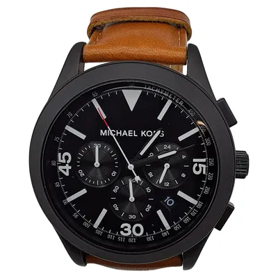Michael Kors Damen Armbanduhr MK-8450 Leder Schwarz Sportlich