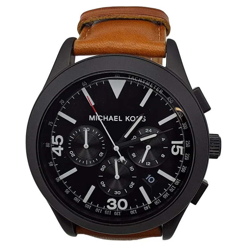 Michael Kors Damen Armbanduhr MK-8450 Leder Schwarz Sportlich 1