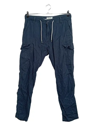 Eight2Nine Herren Cargohose Größe 30 Blau Leinen Vintage Denim