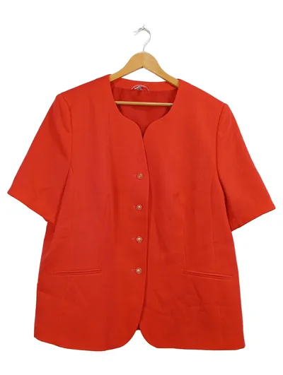 Barisal Damen Kurzarm Blazer Rot Gr. 50 Klassisch