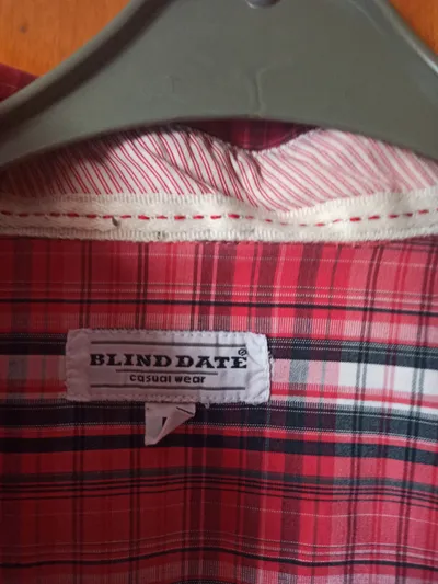 Blind Date Damen Bluse Hemd Kariert Rot Gr. 40 L Casual Langarm